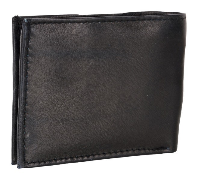 Aspen Leather Tri-fold Wallet - Genuine Sheepnappa/lambskin Leather, Black Color , Rfid Protection, 2 Note Pockets, 6 Credit Card Slots, Id Window
