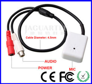 Audio Mic Box Type For CCTV - Wired Design, Range 5-10 Meters | White Color, Suitable for Various Surveillance Applications