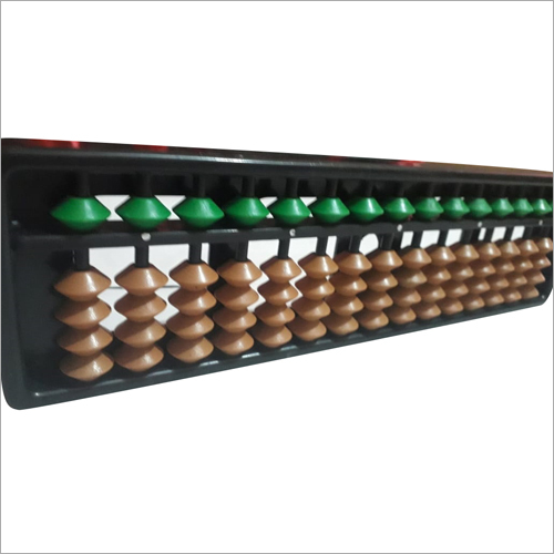 15 Rod Green And Brown Student Abacus - Plastic Material, Available in Various Colors | Durable Construction, Condition: New