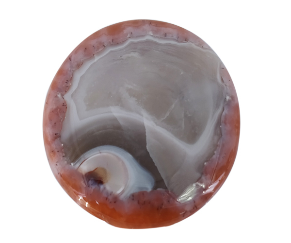 Moroccan Agate Loose Gemstone - 25.3 Gms Natural Stone, Orange, Red, Yellow, Gray Colors | Free Size, Healing Properties, Unique Design