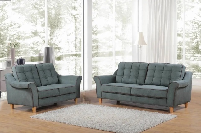 Wooden Sofa Set - Solid Wood, Four-seater, Three-seater, Five-seater Arrangements, Various Colors Including Grey, Blue, White, Black, Soft Cushion Padding For Elevated Comfort, Easy-clean Elevated Legs