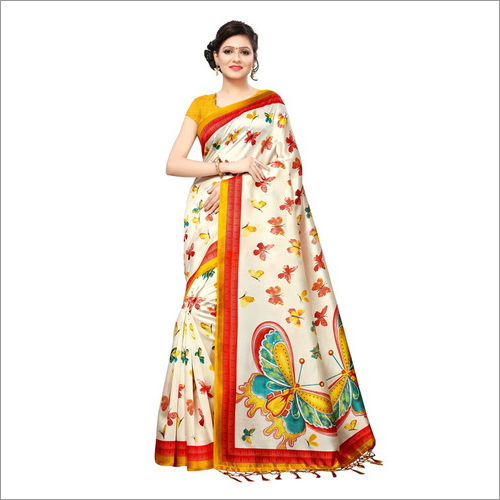 All Kalamkari Khadi Silk With Jhalar Saree