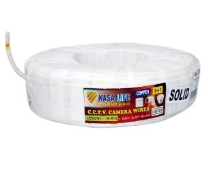 CCTV Cable - Heavy Duty 3+1, 90 Meter Roll White Color | Suitable for Airports, Theaters, Schools, Digital Dome Cameras