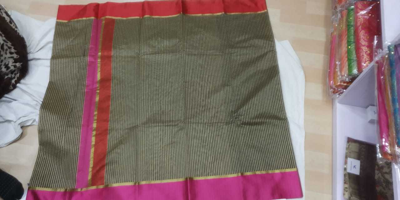 Fancy Silk Saree - 5.5 Yards Length, 44 Inches Width, Olive Color | Multicolored Border, Ideal For Parties, Weddings & Festive Occasions