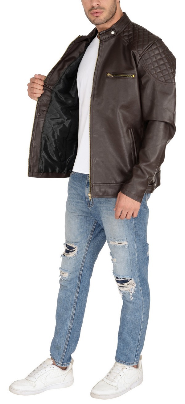 Man Pu Jacket Brn Usage: Men