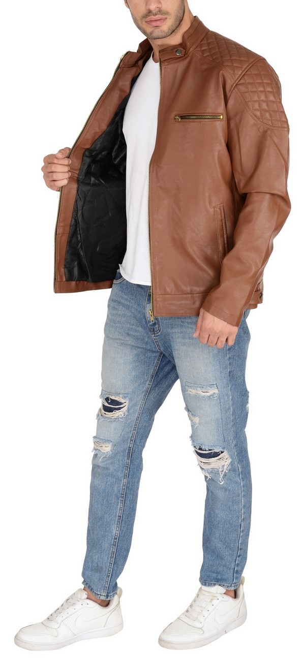 Man Pu Jacket Tan Warranty: 3 Months