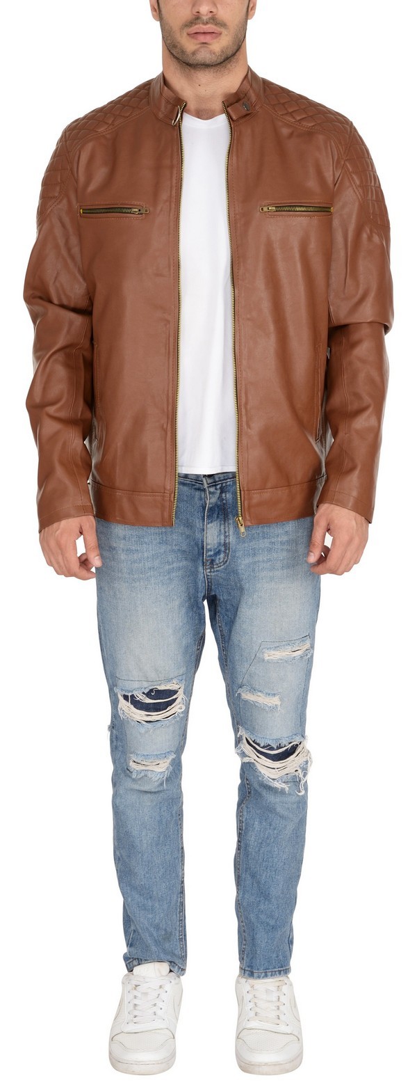 Man Pu Jacket Tan Warranty: 3 Months