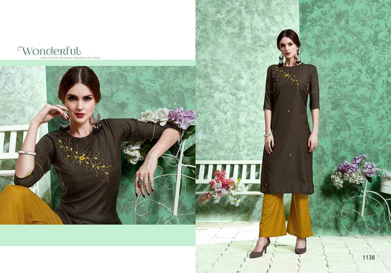 Dry Cleaning Pure Muslin Straight Cut Kurti With Plazzo