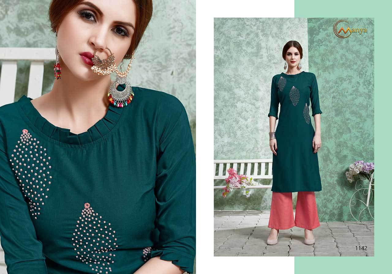 Dry Cleaning Pure Muslin Straight Cut Kurti With Plazzo