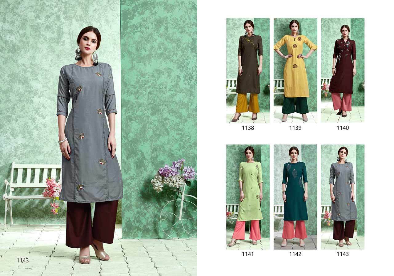 Dry Cleaning Pure Muslin Straight Cut Kurti With Plazzo