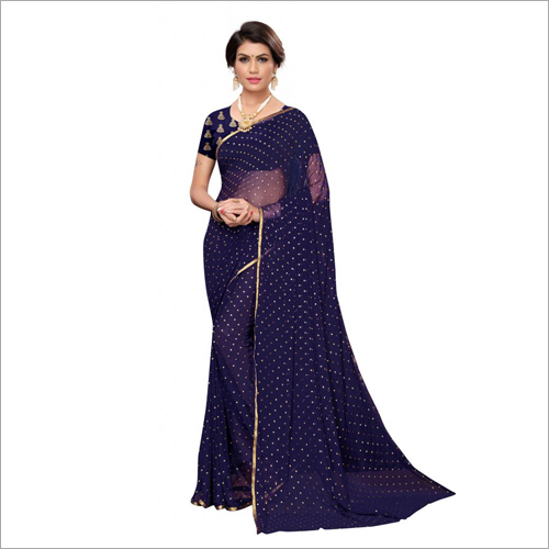 Available In Multicolour Bindi Embroidery Designer Saree