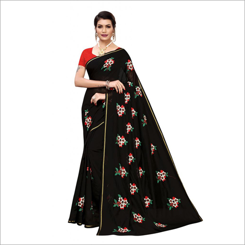 Available In Multicolour Mogra Embroidery Designer Saree