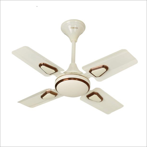 Designer Ceiling Fan - Metal and Plastic, 4 Blades in White and Gold, High-Speed Air Circulation