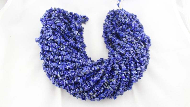 Quantity Pack Lapis Uncut Chips Beads, Lapis Chips Beads, (Pack Of 10 Strands) Grade: A
