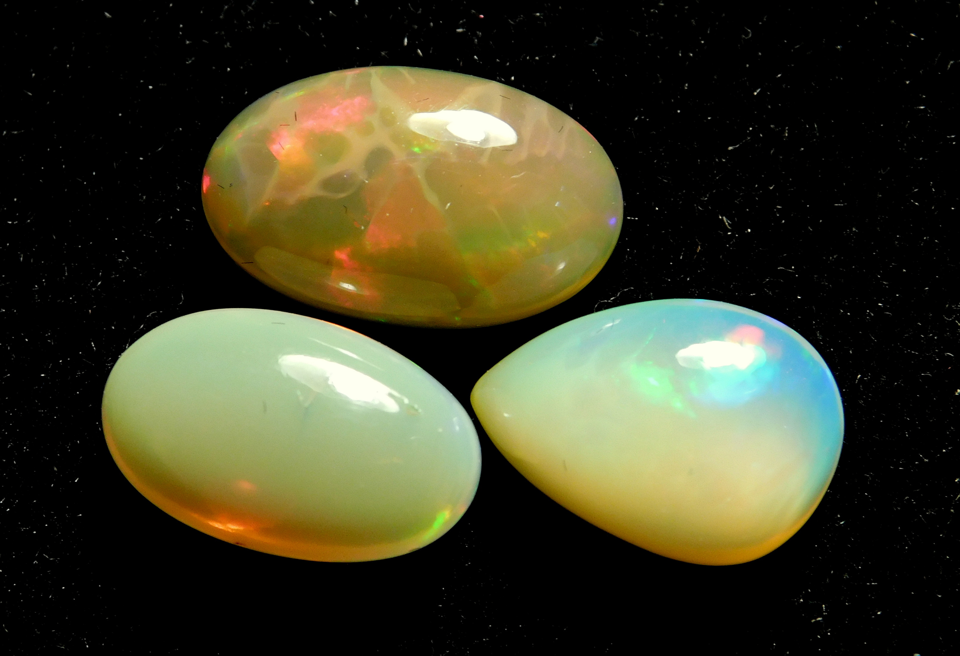 Opal - 7.85 Carat, 8.5x12 To 8.5x14 Mm, Mix Lot | Natural Welo Fire Ethiopian Opal, 3 Pieces