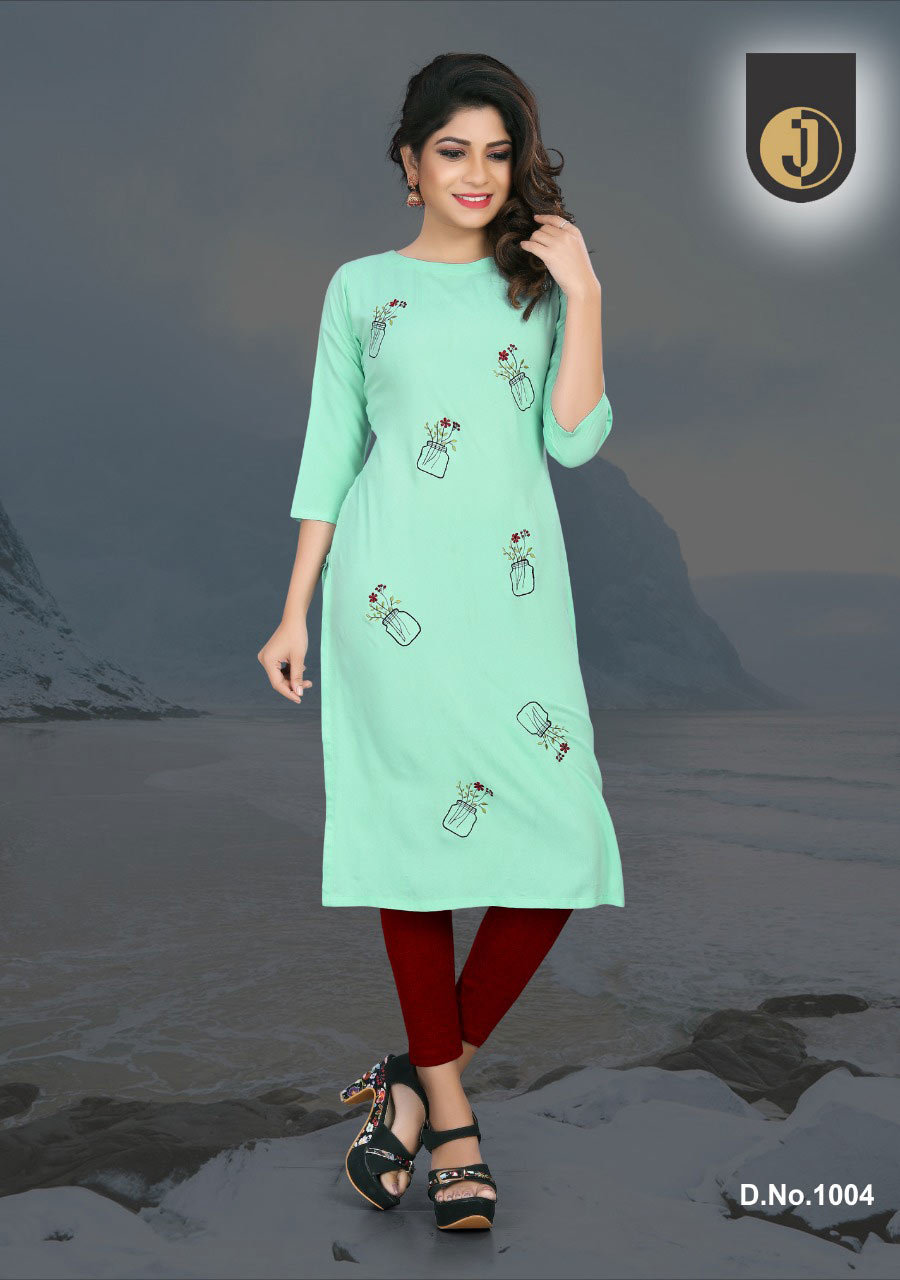 Rayon Printed Wholesale Kurti - Rayon Heavy, Length: 44 Inches, Sizes: M-38, L-40, Xl-42, 2xl-44 | Cool Dry, Quick Dry, 3-4th Sleeve Style, Casual Design