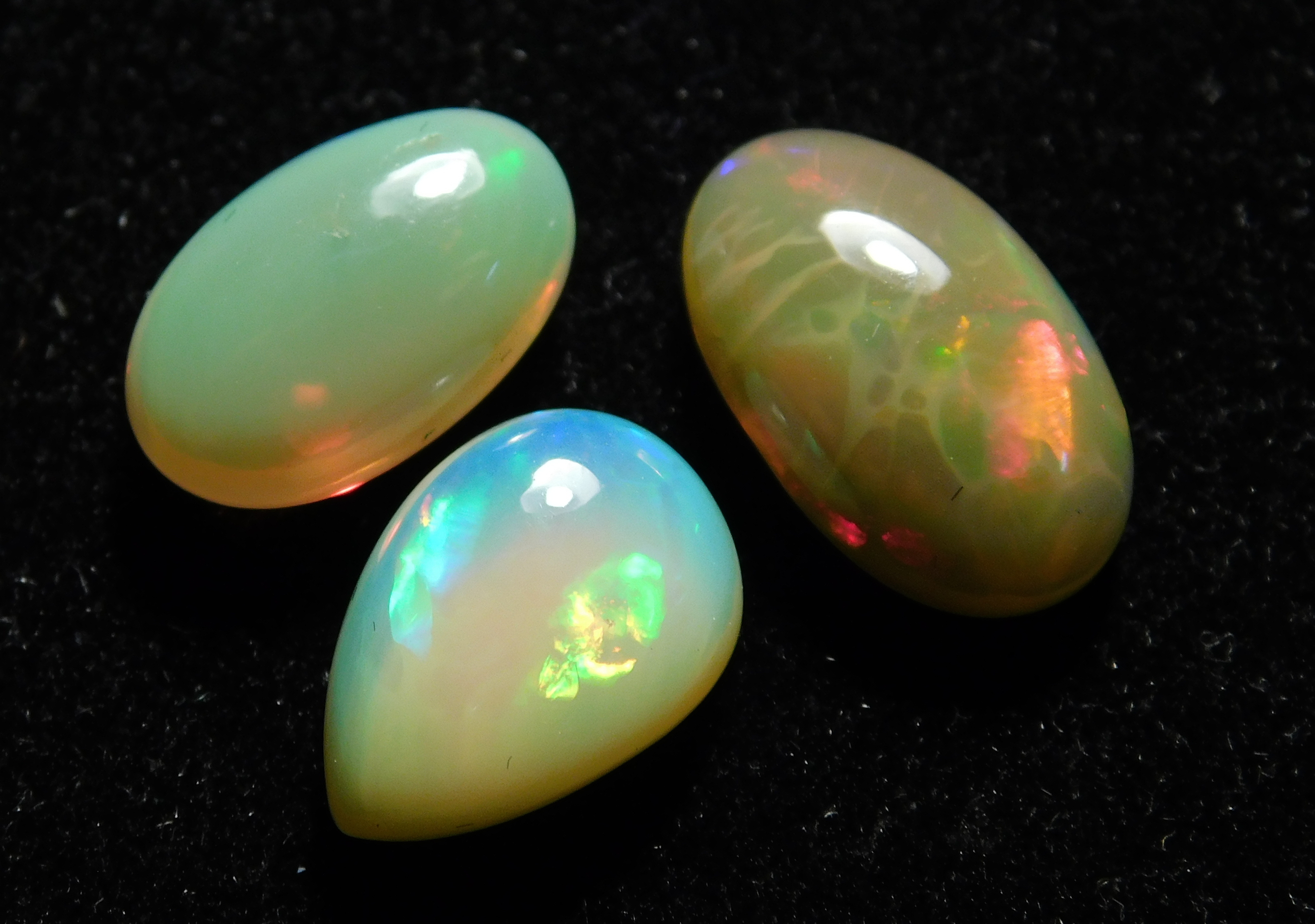 Opal - 7.85 Carat, 8.5x12 To 8.5x14 Mm, Mix Lot | Natural Welo Fire Ethiopian Opal, 3 Pieces