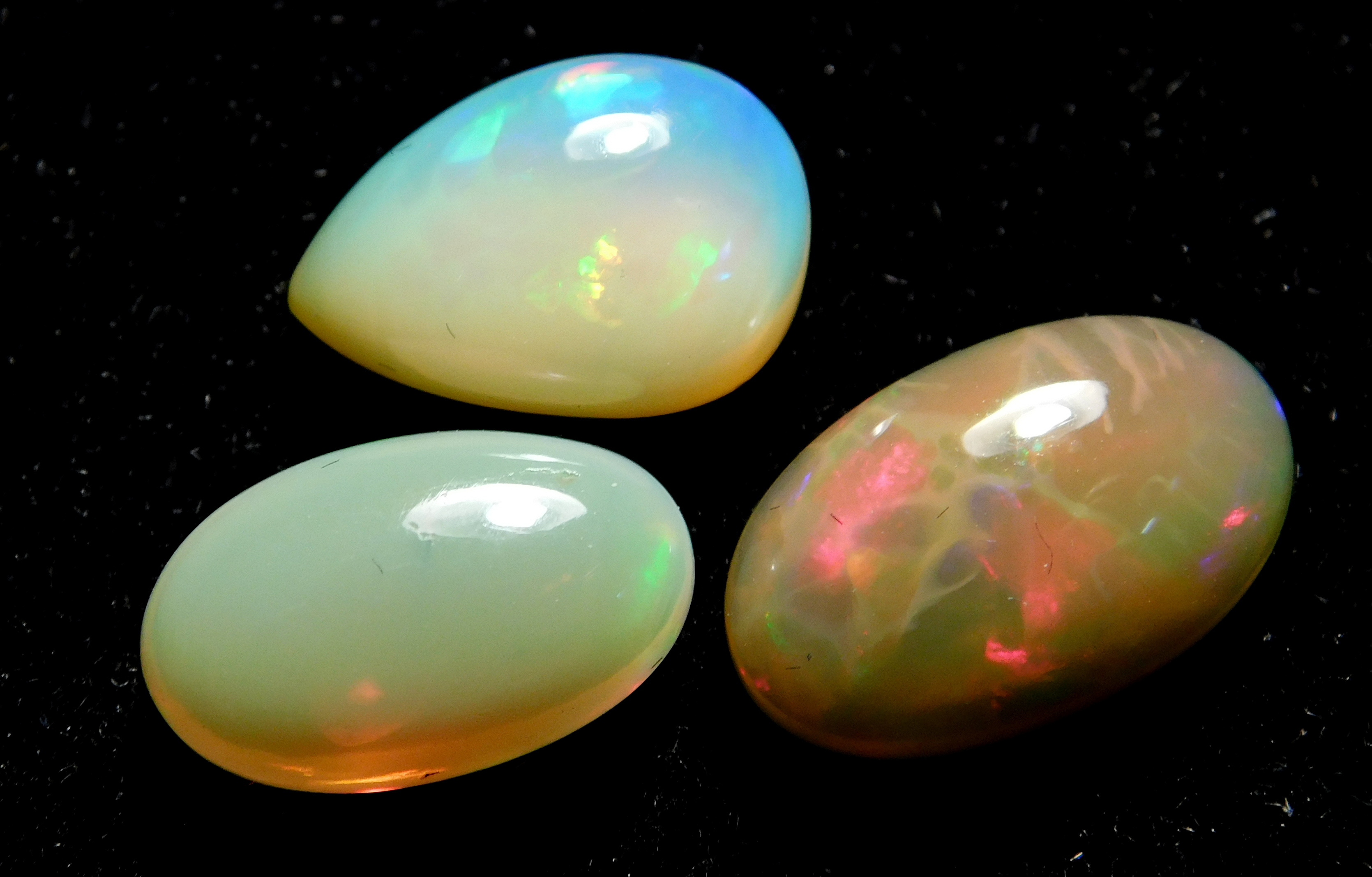 Opal - 7.85 Carat, 8.5x12 To 8.5x14 Mm, Mix Lot | Natural Welo Fire Ethiopian Opal, 3 Pieces