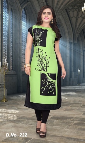 Crepe Kurtis - Soft Crepe, Sizes M(38) to XXXL(46), Multi Color, Short Sleeve, Casual Ethnic Style for All Seasons | Modern Plus Size Ladies Wear