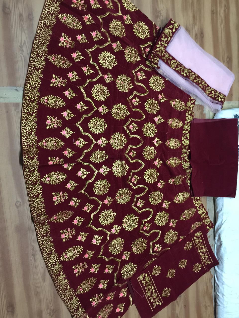 Indian Tafetta Velvet Lehenga