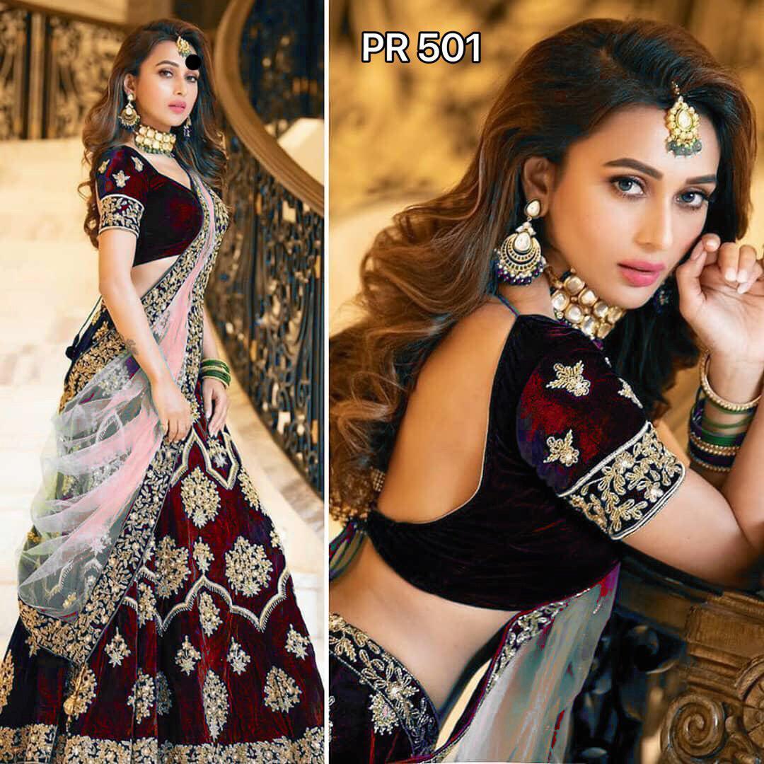 Indian Tafetta Velvet Lehenga