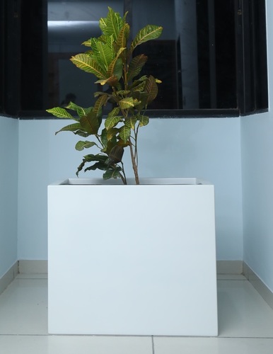 FRP Square Planter - 24x15x21 Inch | Yellow, Glossy Finish, Weather & UV Resistant Fiberglass, Handcrafted Artistry