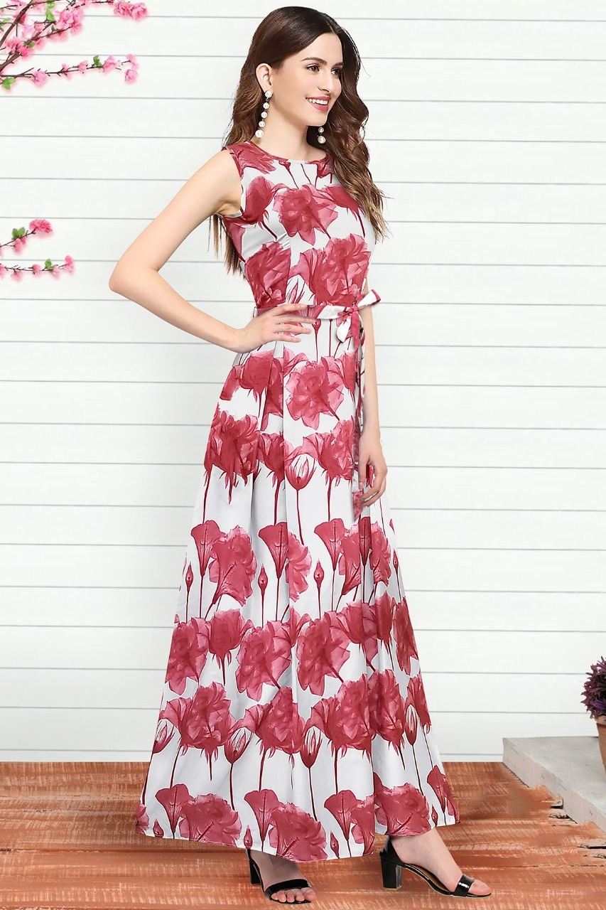 Floral Western Dress For Ladies - Color: 1