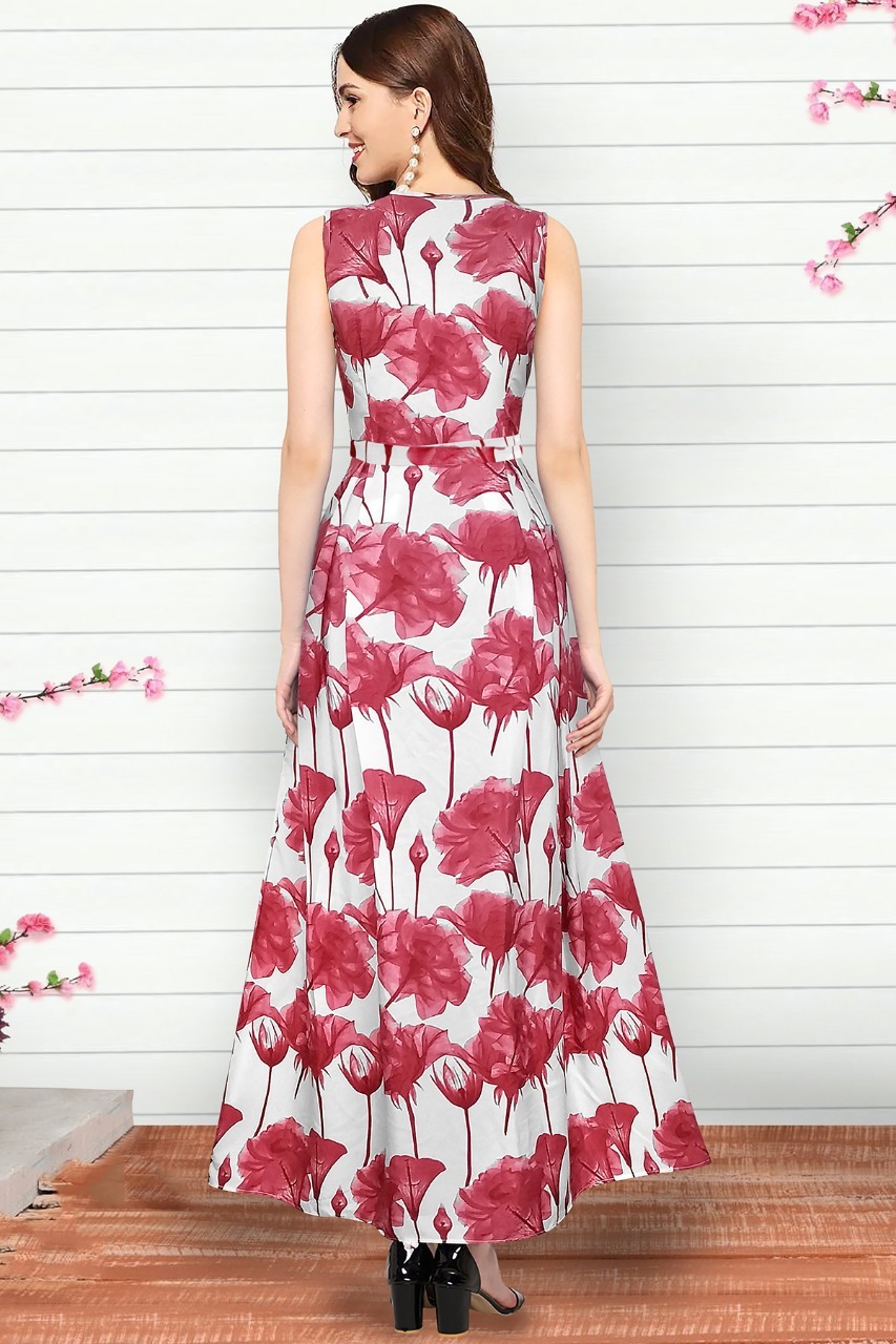 Floral Western Dress For Ladies - Color: 1