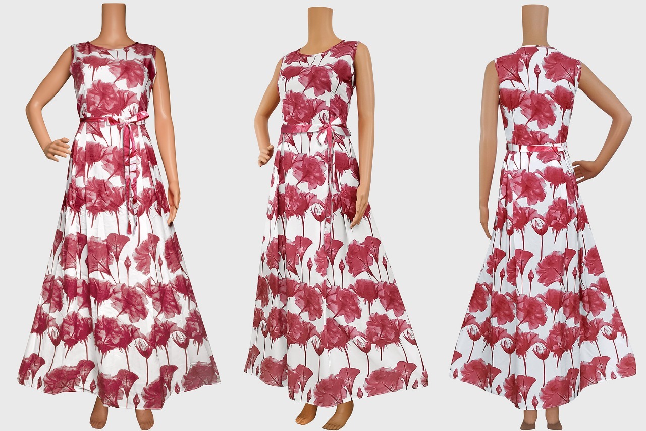Floral Western Dress For Ladies - Color: 1