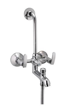 Wall Mixer 3 In 1 - Polished MS Steel, 15 mm Size | Customizable Shape and Versatile Usage