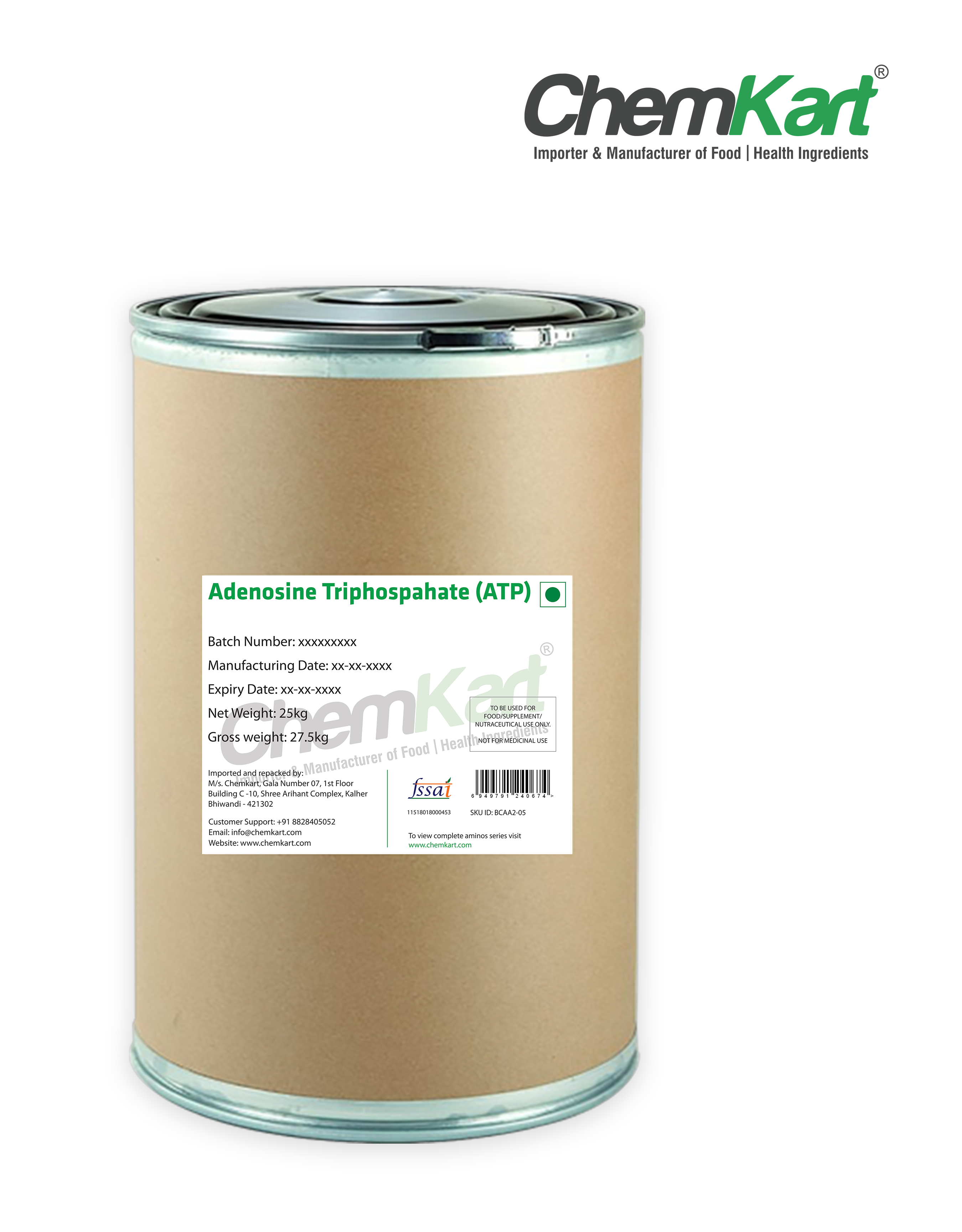 Adenosine 5 Triphospahate (Di Sodium Salt) Dosage Form: Powder