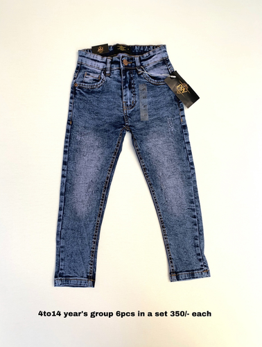 Boys Jeans - Cotton Denim, Blue Colour, Trendy Style for Ages 4-14