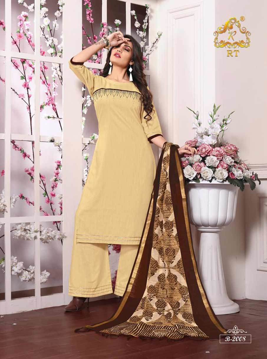 Dry Cleaning Rijiya Pastel Vol-2 Poly Rayon Kurti With Bottom Dupatta