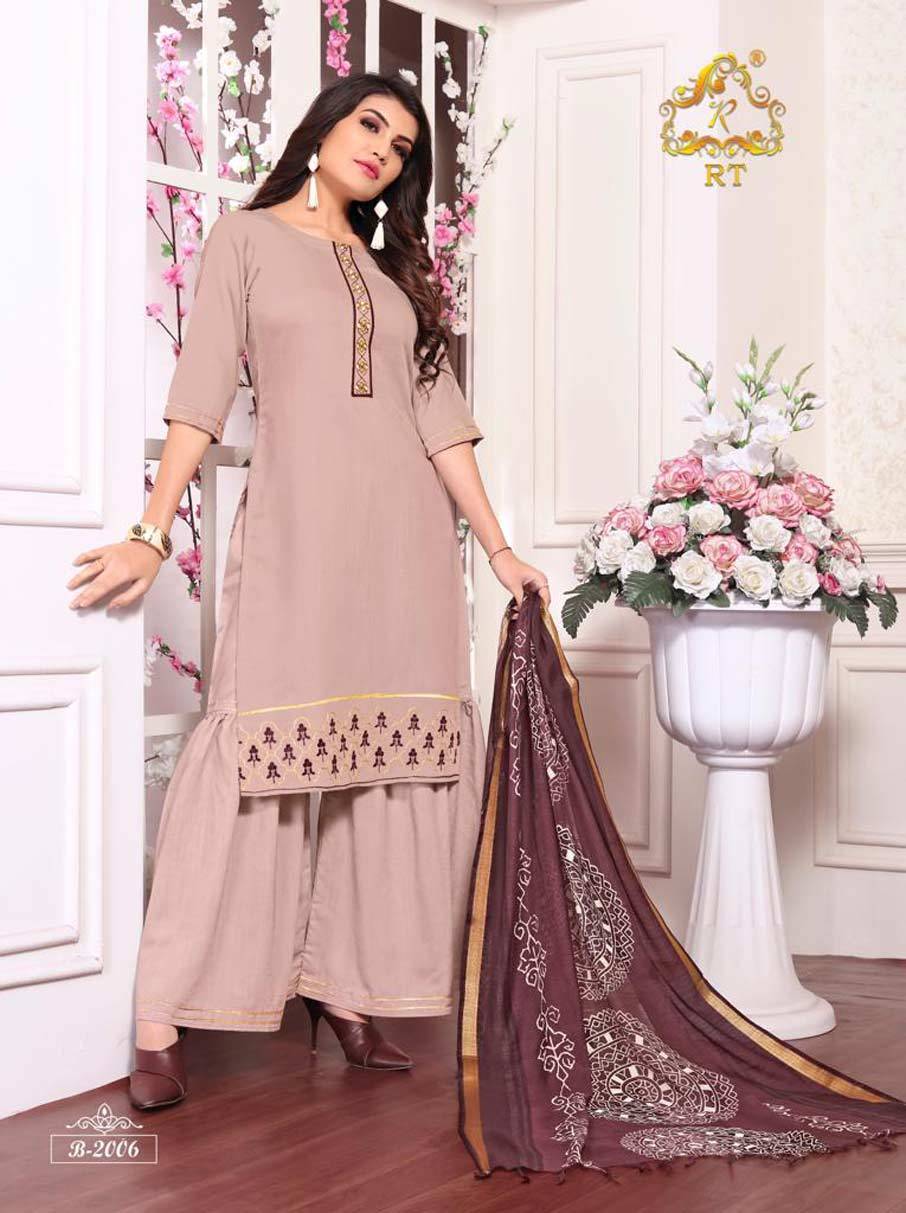 Dry Cleaning Rijiya Pastel Vol-2 Poly Rayon Kurti With Bottom Dupatta