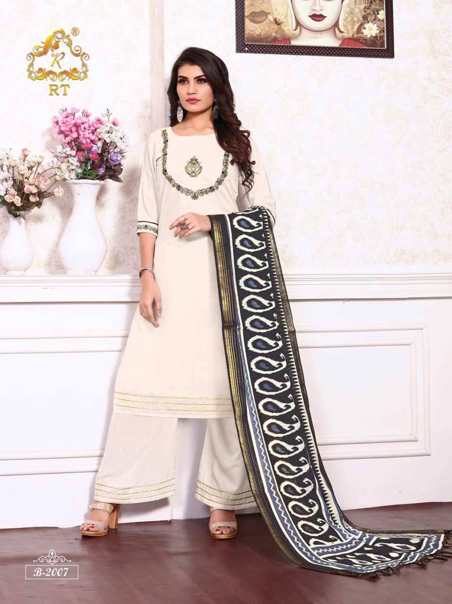 Dry Cleaning Rijiya Pastel Vol-2 Poly Rayon Kurti With Bottom Dupatta