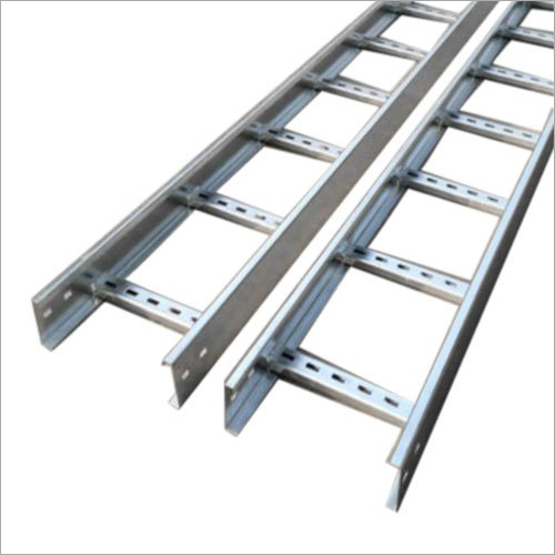 MS Ladder Type Cable Tray - Hot-Dip Galvanized Metal, Silver Color, Corrosion Resistant, Hot Rolled Design for Enhanced Durability