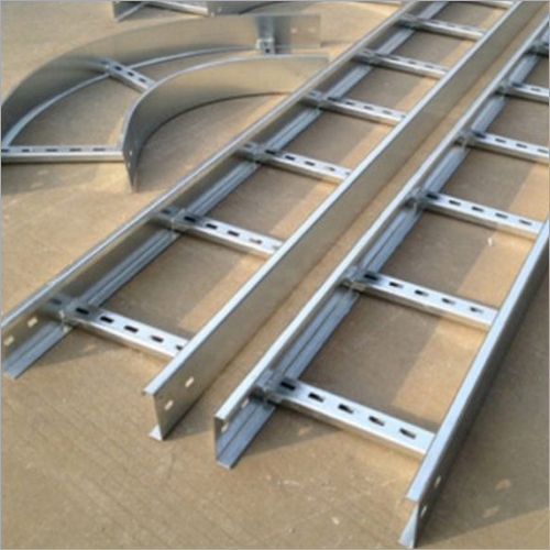 Step Ladder Type Cable Tray - Hot-Dip Galvanized, Silver Metal | Corrosion Resistant, Ladder Shape, Hot Rolled Technique