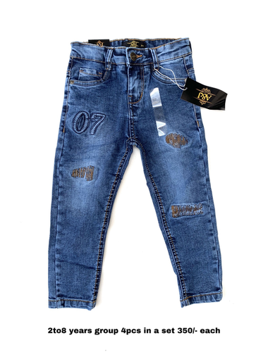 Boys Jeans - Cotton Denim, Blue Dyed Style | Trendy Casual Wear for Ages 2-8, Perfect for Summer Fashion