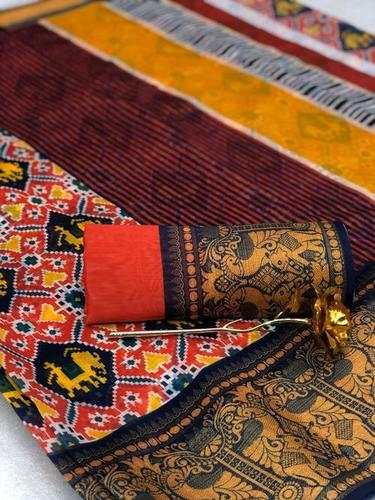 लिनेन प्रिंटेड साड़ियां