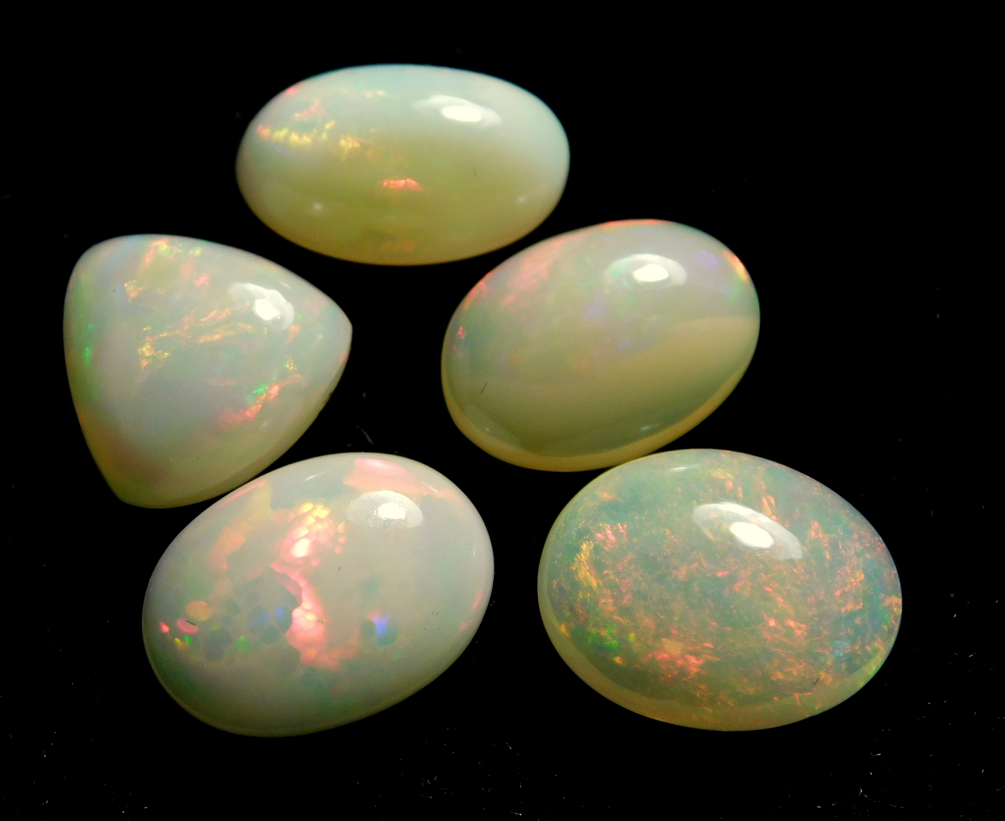 Opal - 9.80 Carat Mix Lot | Excellent Quality, 100% Natural Ethiopian Stone, Oval And Trillion Cut Shapes, 7x11 Mm To 9x12 Mm Size