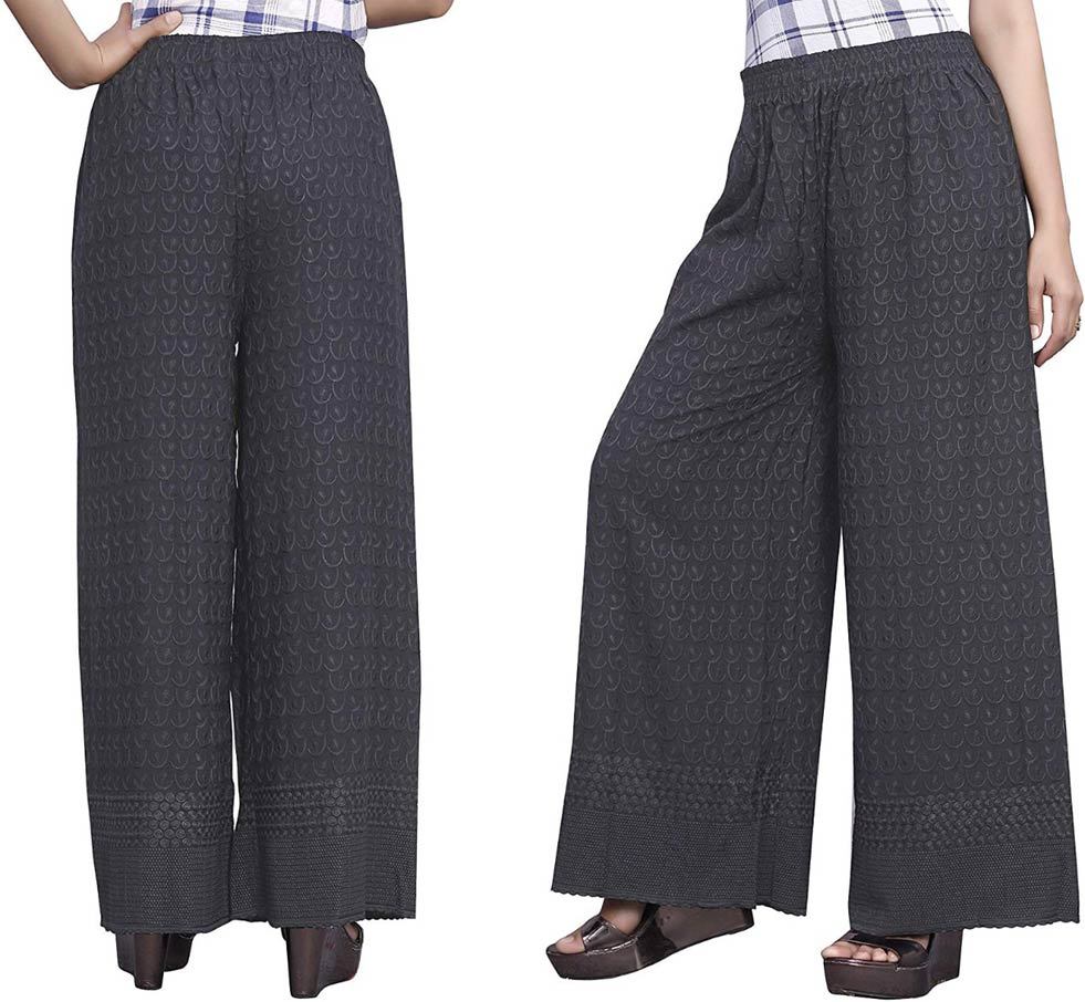 Chikankari Palazzo Bottom Wear Wholesaler - Chikankari Fabric, Free Size, All Season, Plus Size | Features: Cool Dry, Dry Cleaning, Washable, Customized Logo