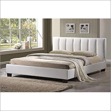 Georgia Diamante White Faux Leather Designer Bed