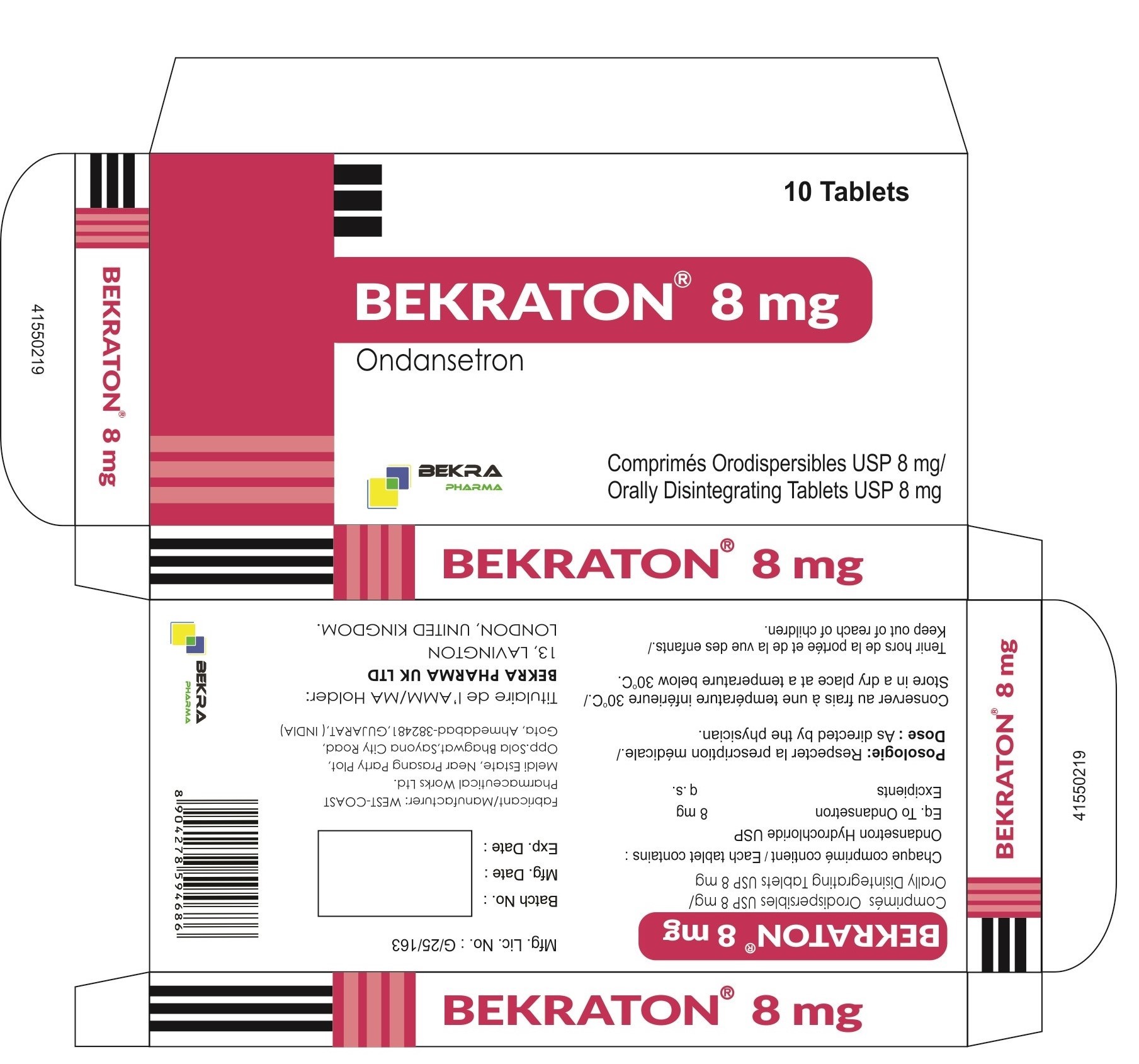 Ondansetron 8 Mg Cas No: -