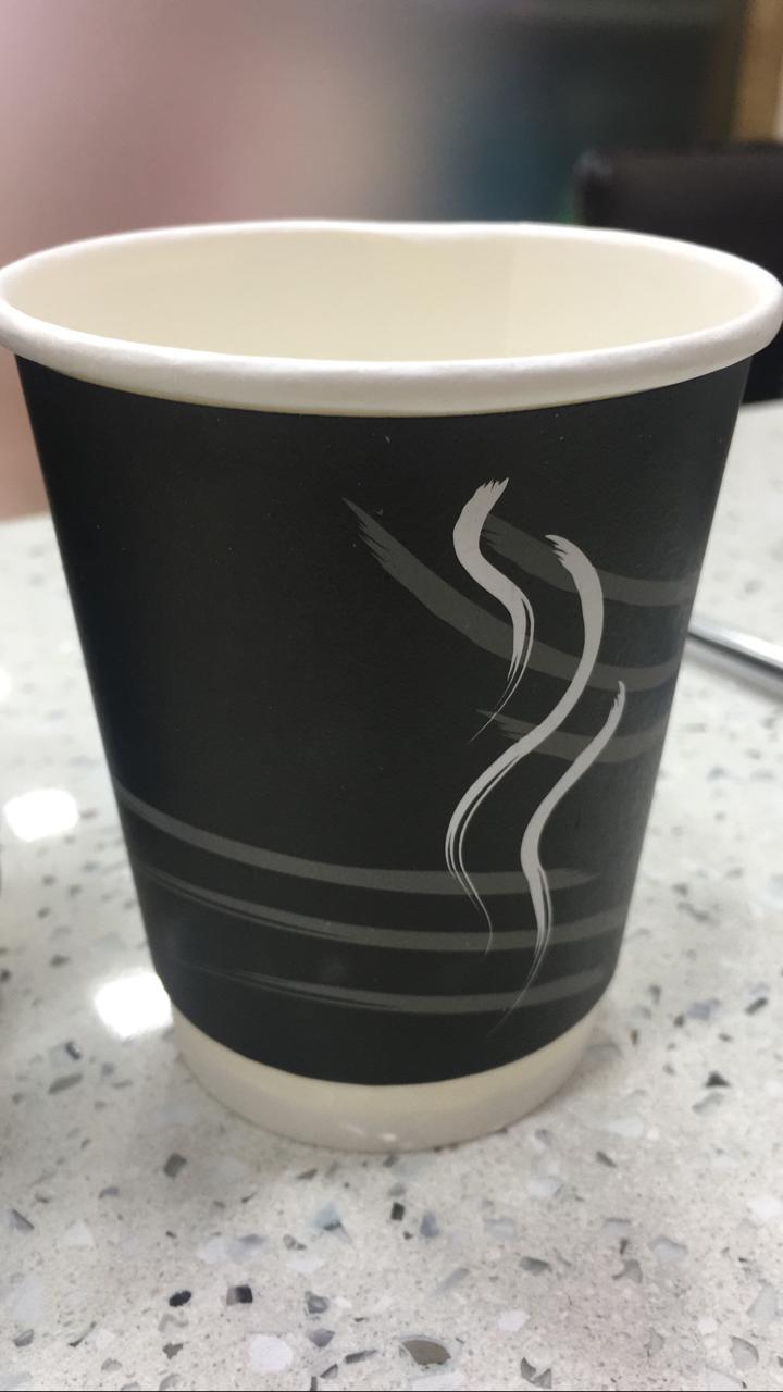 Disposable Paper Cups - 250 Ml Black Double Wall Design | Portable Eco-friendly Use And Throw Solution