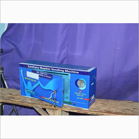 Coin Operated Sanitary Napkin Vending Machine - Metal Build, 10-20 Napkin Storage Capacity | Wall Mounted, Semi-Automatic Operation, 1 Rs. Coin Payment