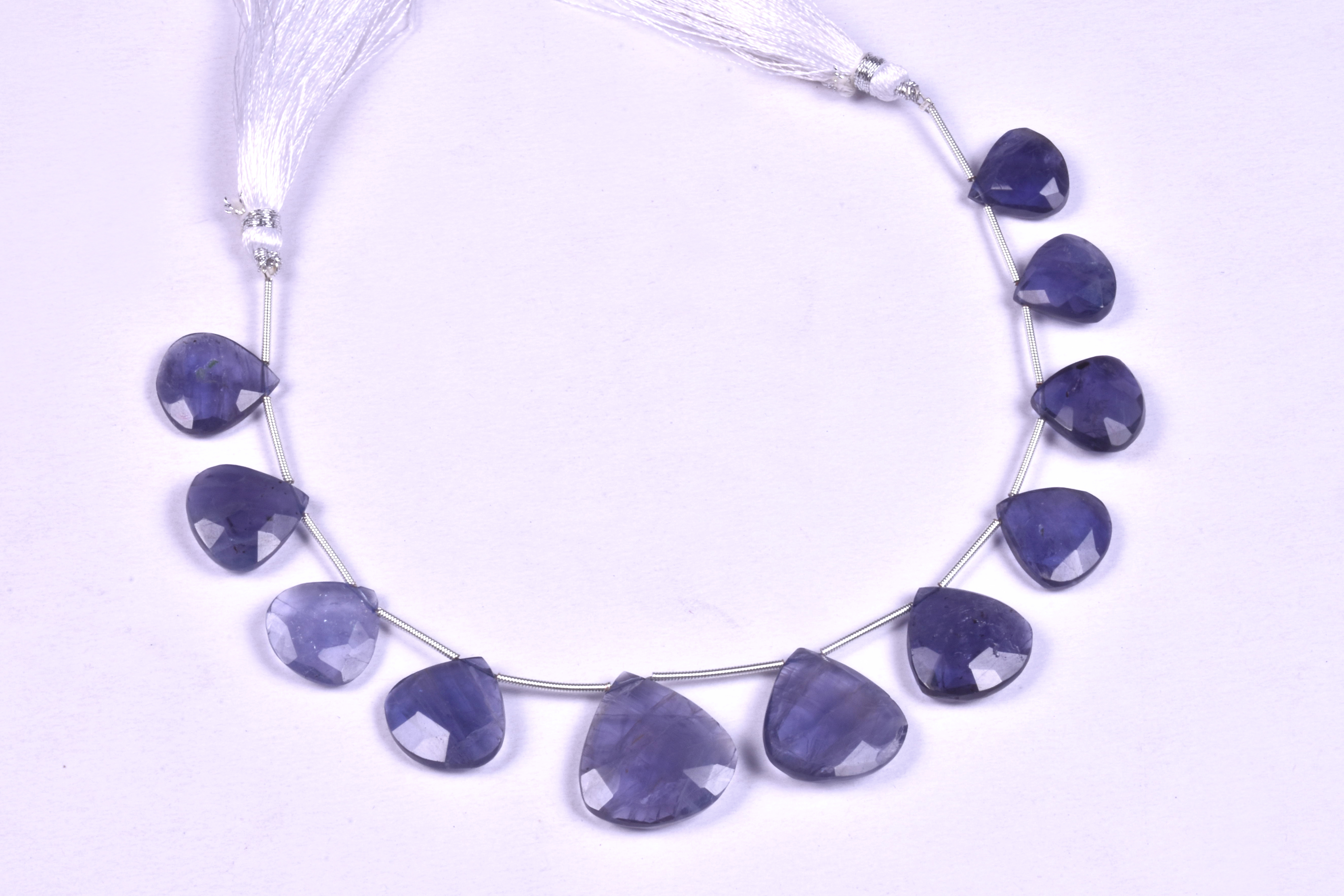 Iolite Heart Beads