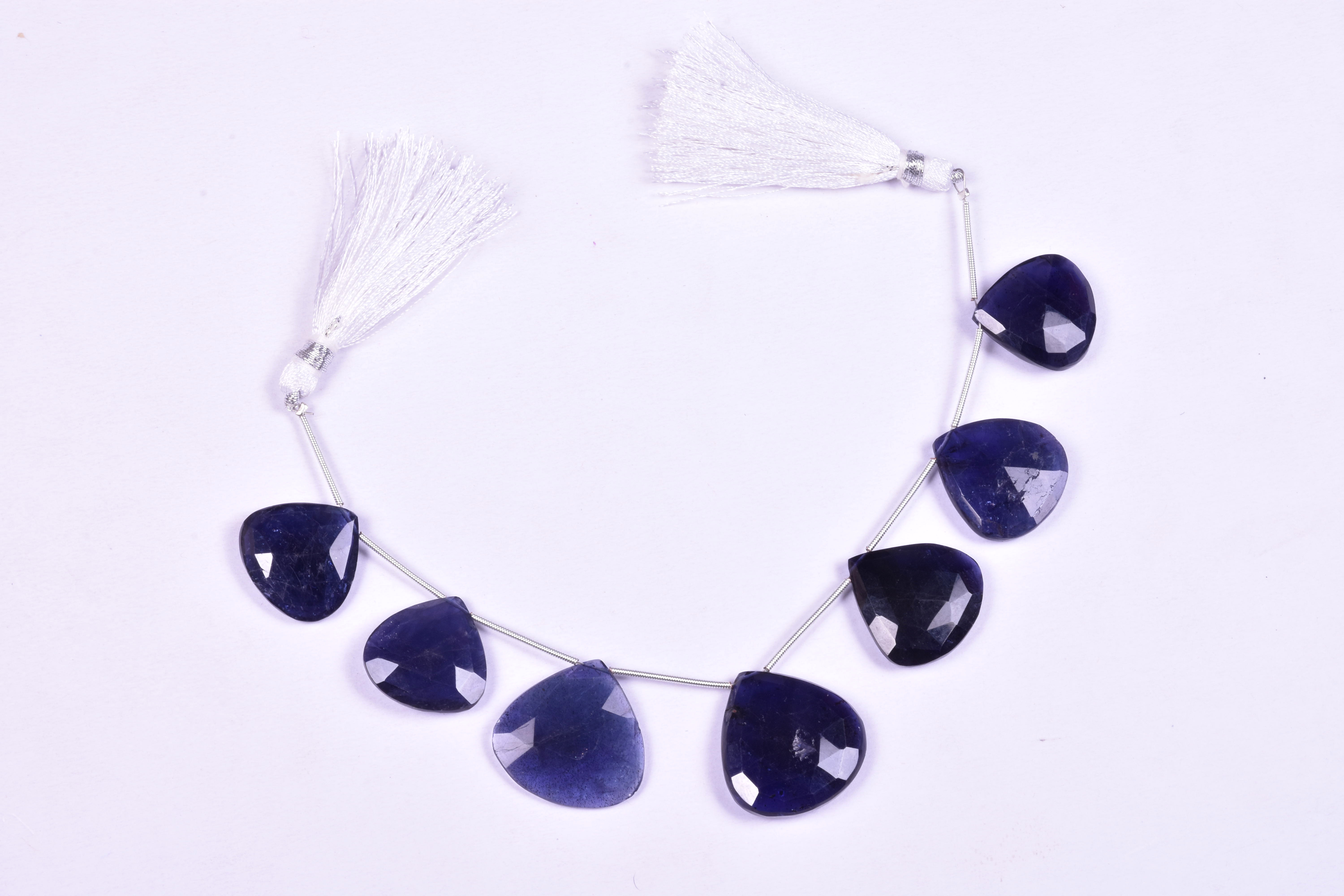 Iolite Heart Beads