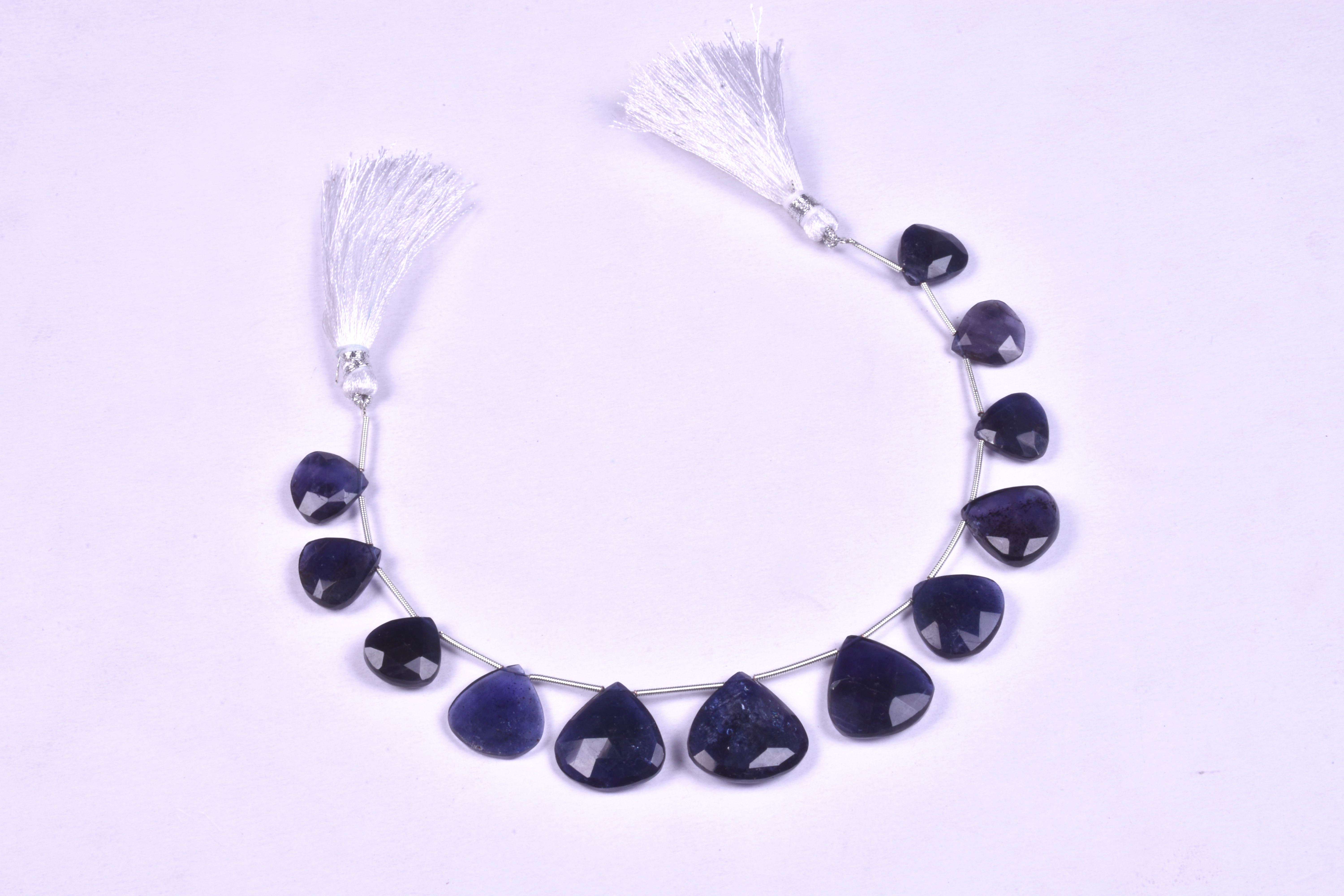 Iolite Heart Beads