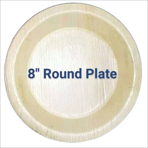 Areca Leaf Plate - 8 Inch Circular Design | Eco-Friendly, Biodegradable Material