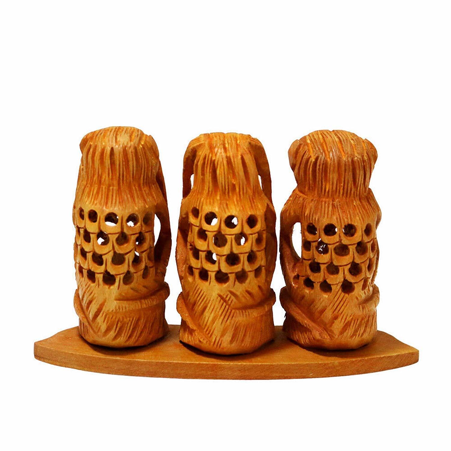 Wood Wooden Monkey Set Undercut